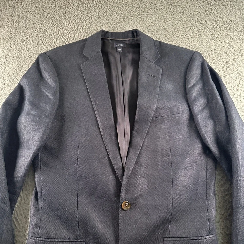 JCrew Ludlow Jacket Mens 36 Irish Linen Navy Two Button Sport‎ Coat Summer